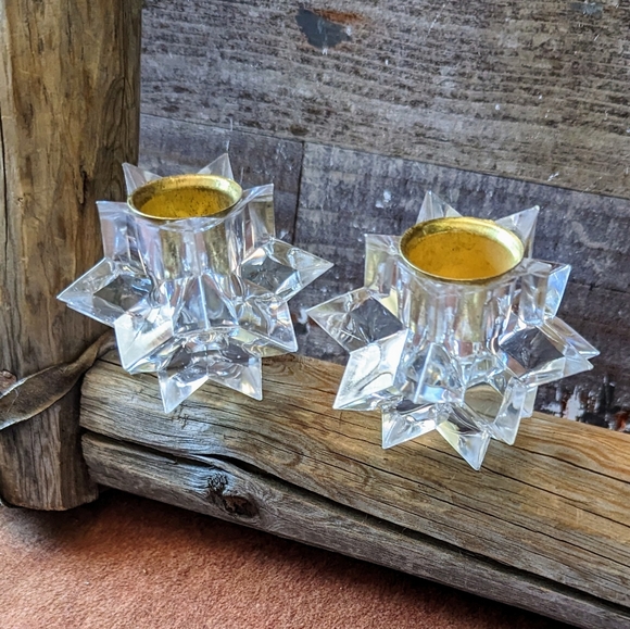 Vintage Starlite Acrylic Iridescent Star Candle Holders in Original Box - Picture 4 of 16